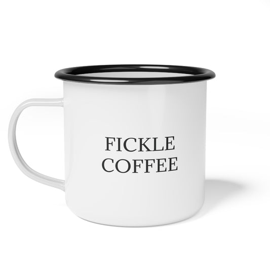 Enamel Camp Cup — "Fickle Coffee" Minimalist Camper Mug